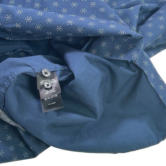 Kenneth Cole New York Men Shirt Size Medium Blue Cotton Career Casual Button Up - Picture 6 of 9